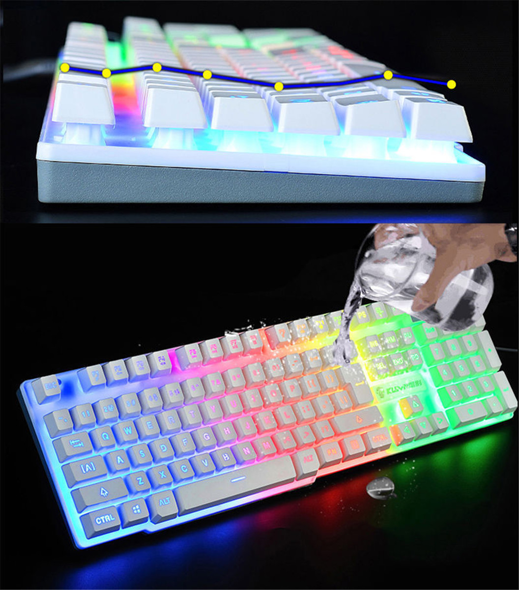 LED Backlit Gaming Keyboard+2400DPI Mouse Sets+Mouse Pad USB Wired Keyboard Set 31