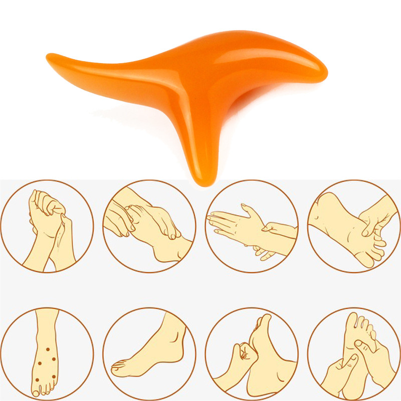 Feet Massager Gua Sha Board Rod Body Acupoint Massage Stick Acupuncture Shiatsu Resin Wax Triangle