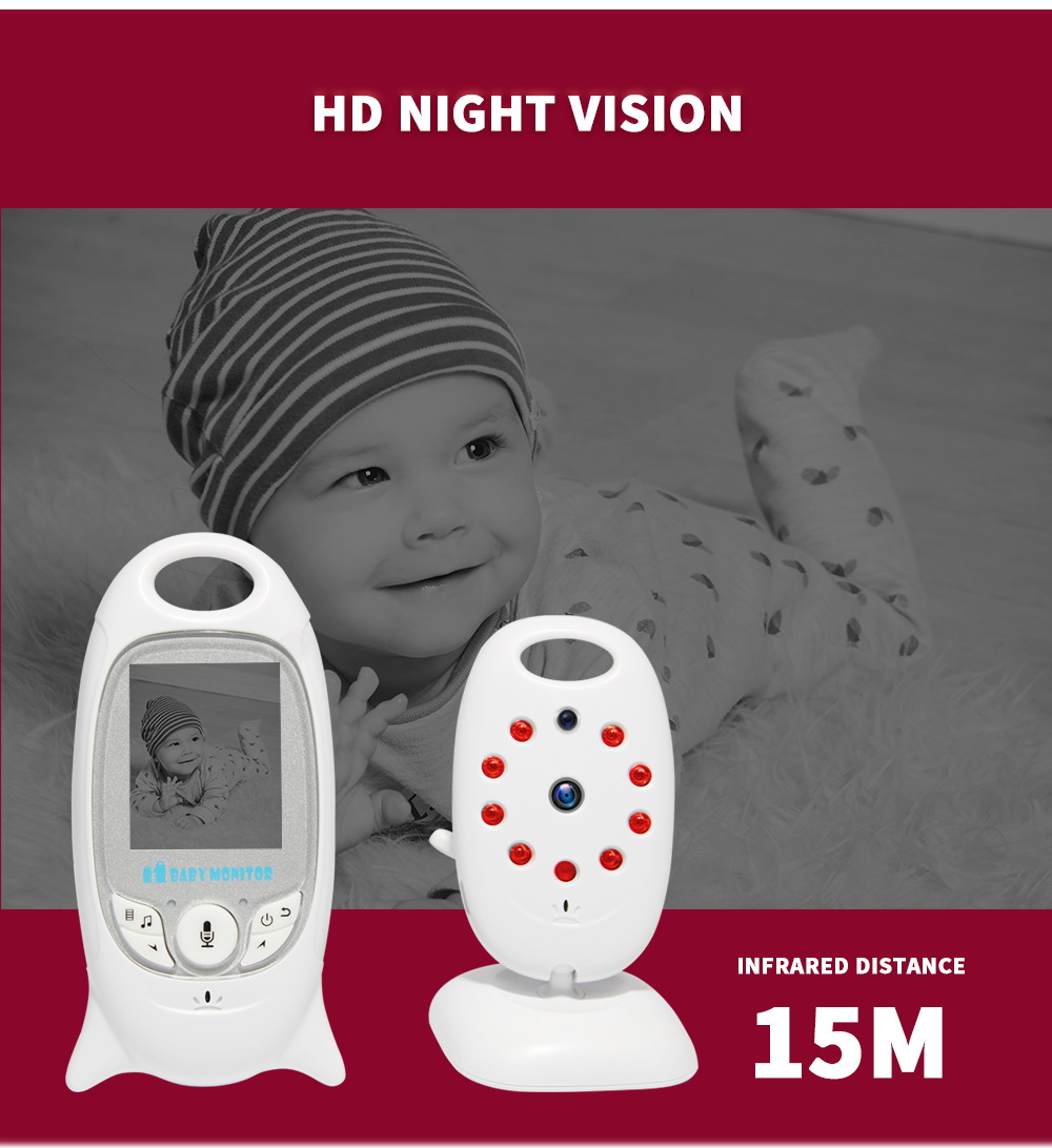 SHIWOJIA VB601 2.4G Baby Monitor Wireless Digital Video Baby Monitor 1080P Night Vision Two Way Audio USB Charging IP Camera