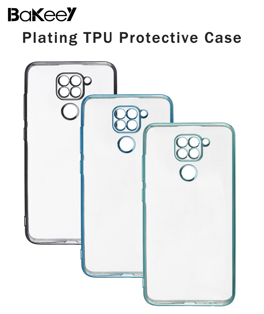 Bakeey for Xiaomi Redmi Note 9 / Redmi 10X 4G Case 2 in 1 Plating Lens Protect Ultra-thin Anti-fingerprint Shockproof Transparent Soft TPU Protective Case Non-original