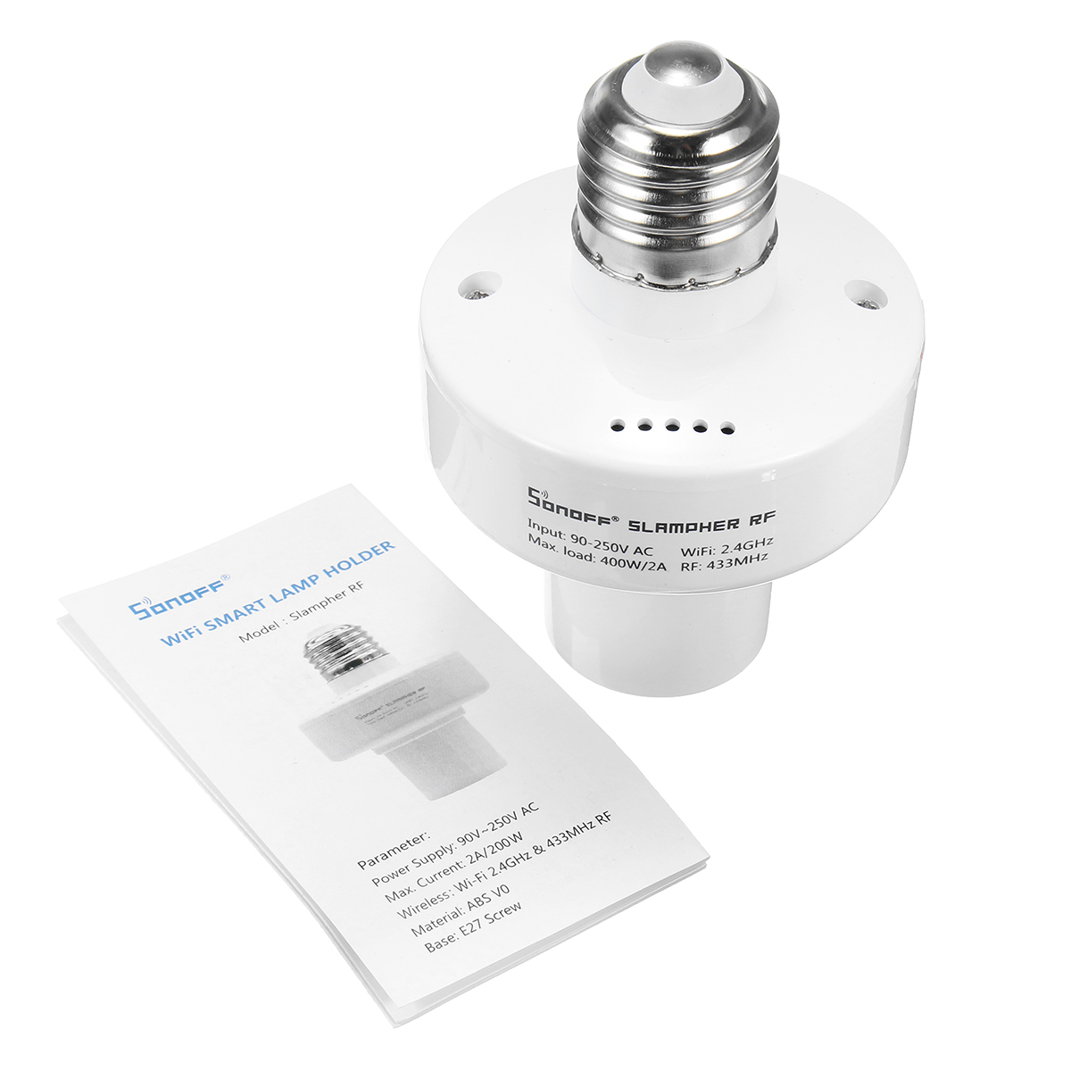 

SONOFF® Wifi E27 Bulb Light Lamp Socket Adapter Converter Works With Alexa Google Home AC90-250V