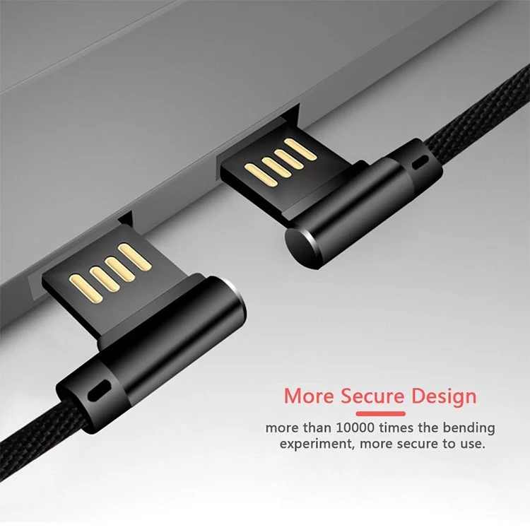 Bakeey 90 Degree Right Angle Braided Micro USB Charging Data Cable for Samsung Xiao Huawei