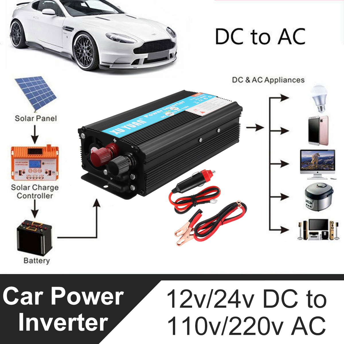 4000W DC12/24V To AC110V/220V Solar Inverter
