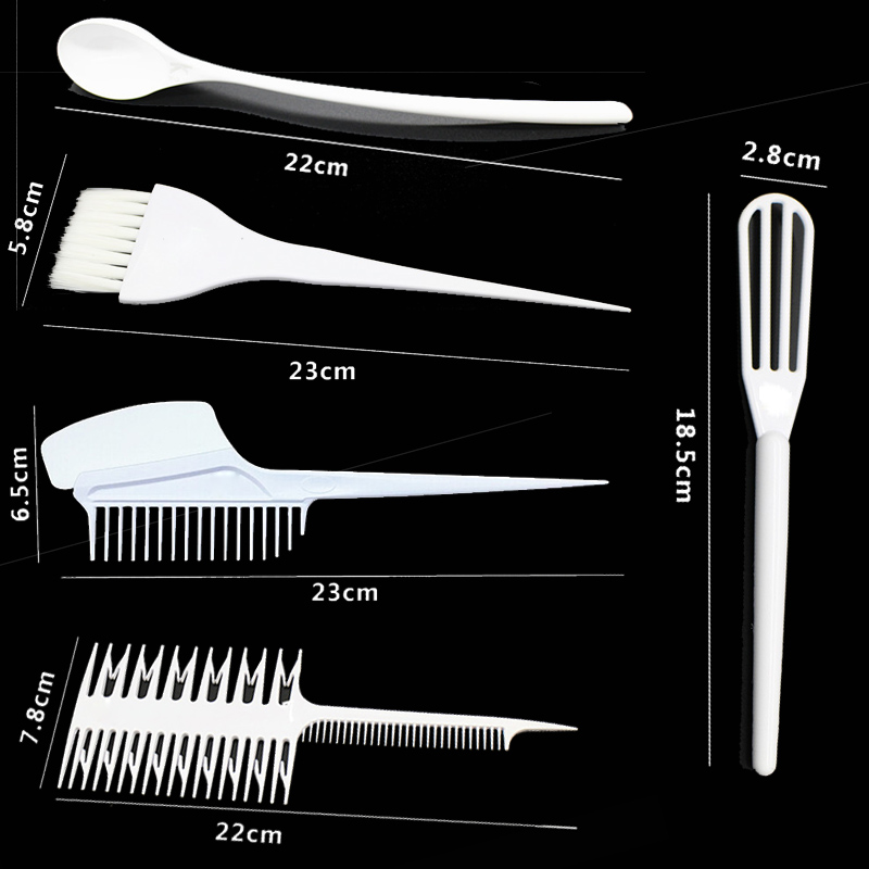 6pcs Hair Dyeing Kit Hair Color Mixing Bowls Hairdressing Brush Comb Sectioning Kit Salon Hair Color