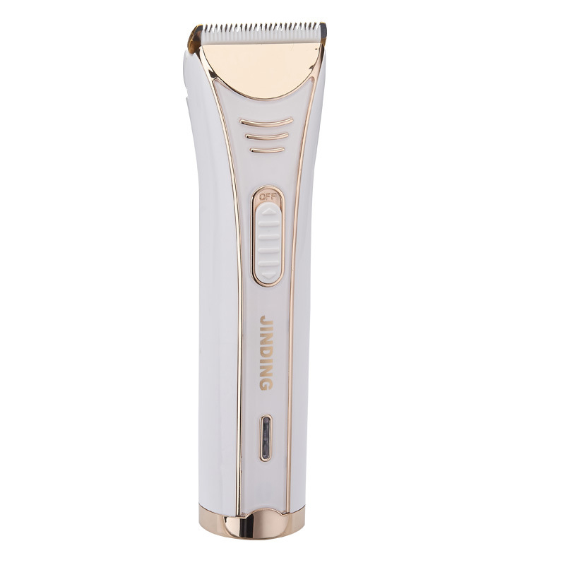 JINDING Electric Hair Clipper Trimmer White Ceramic Blade Sharp Rechargeable Scissors Groom Shaver 