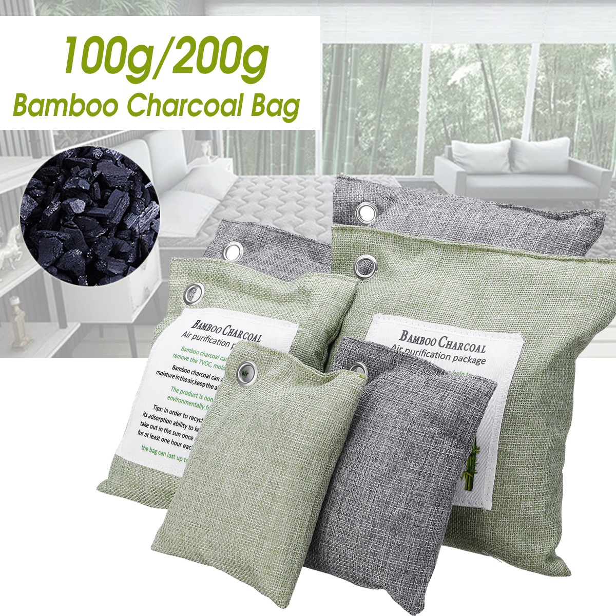 Muiti-used Air Purifying Freshener Bag Activated Bamboo