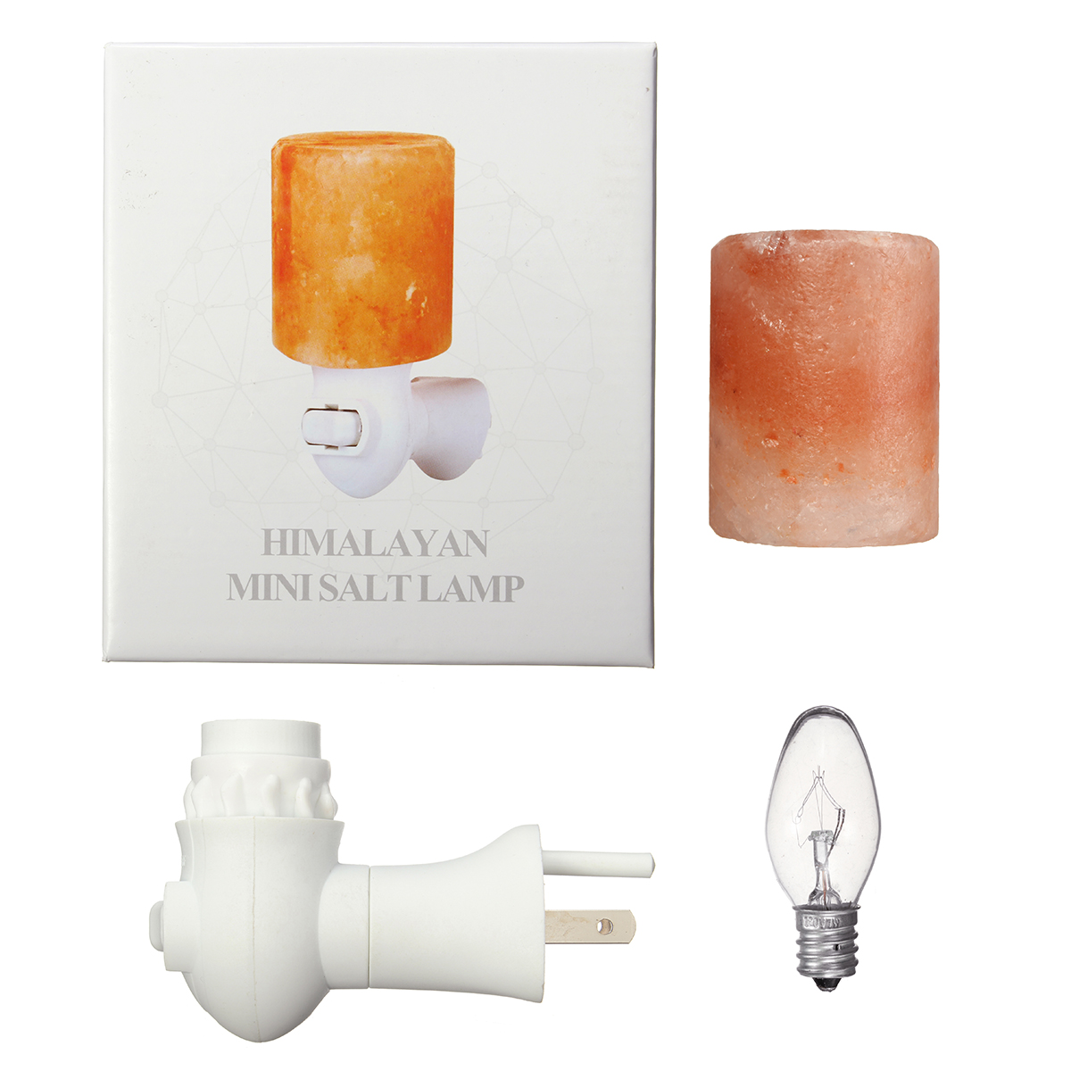 Himalayan Crystal Salt Lamp Cylindrical Lampshade Small Wall Lamp SaltLamp