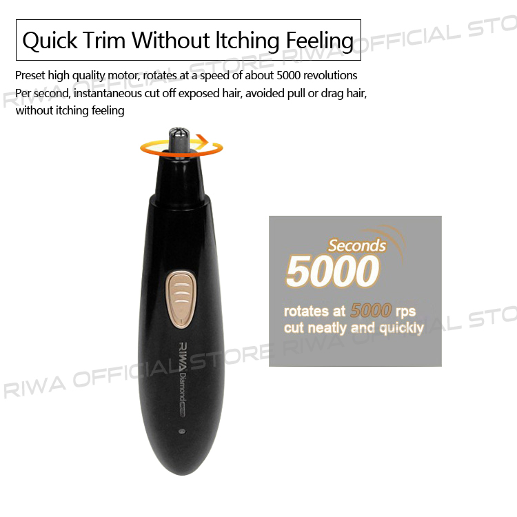 RIWA RA-555A Waterproof Electric Nose Hair Trimmer Low Noise