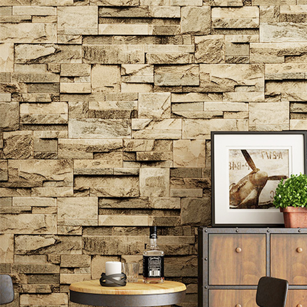 Realistic Stacked Brick Stone Background Wallpaper
