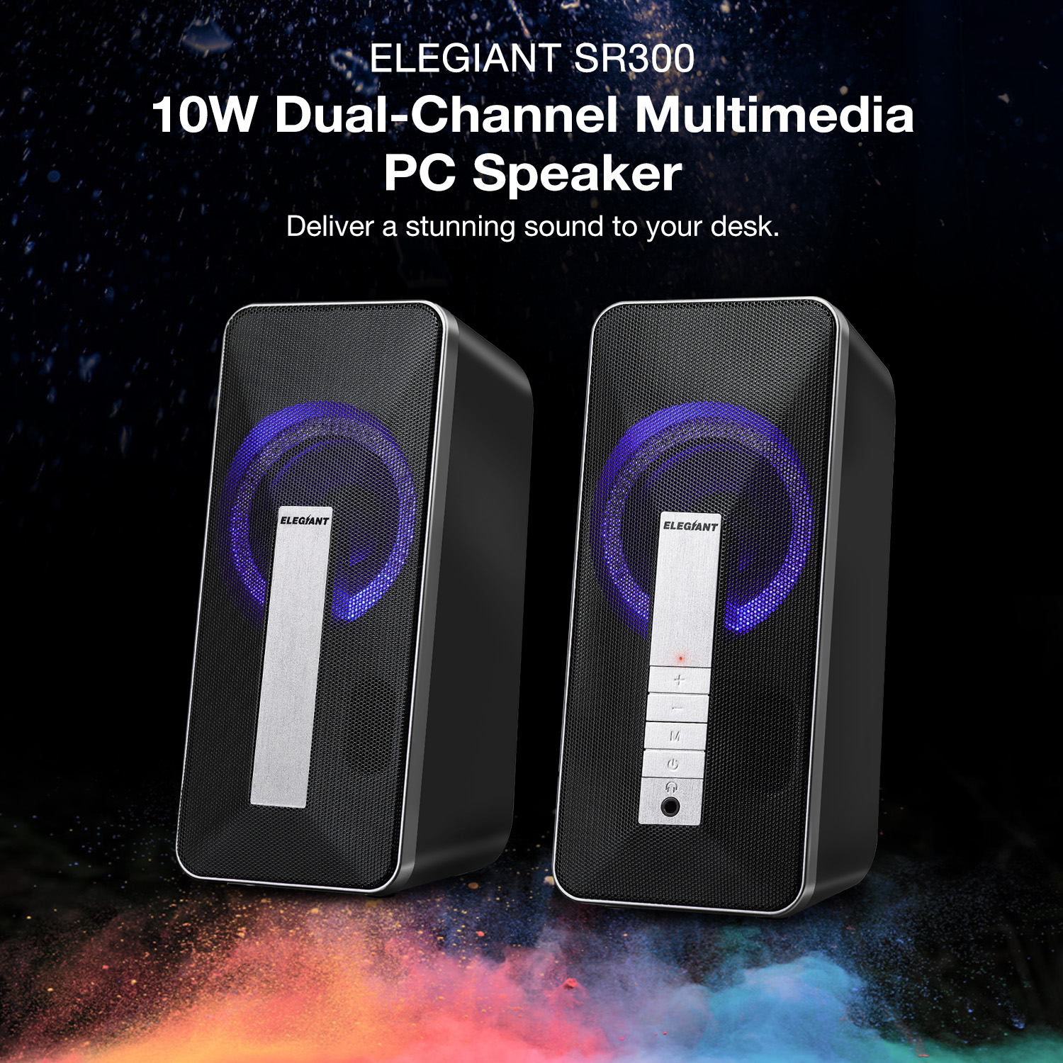 ELEGIANT Cassa PC Altoparlante Bluetooth 10W Stereo Subwoofer Portatile Speaker for PC Laptop Phone