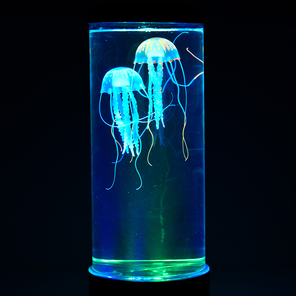 Lâmpada LED noturna de tanque de medusa estilo aquário Lâmpada LED Lâmpada de autismo sensorial Lâmpada de mesa LED para decoração de casa