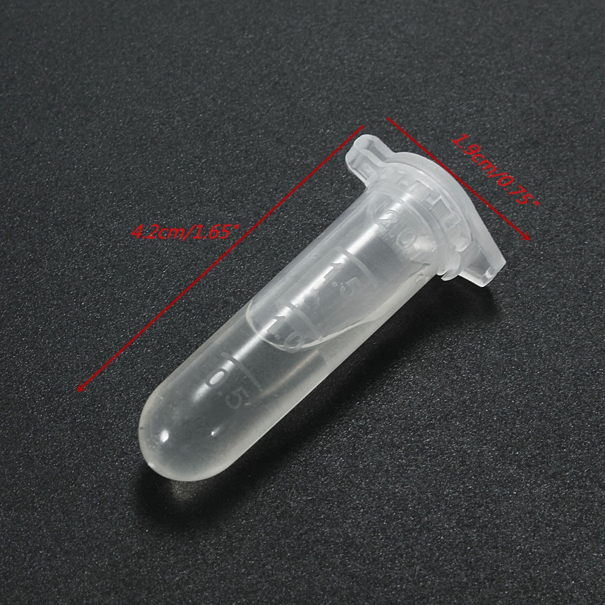 2ml Test Tube Centrifuge Vial Clear Plastic with Snap Cap for Lab Laboratory