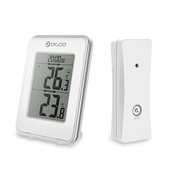 

Digoo DG-TH1980 Home Comfort Digital LCD Indoor and Outdoor Thermometer Hygrometer Temperature Humidity Sensor Monitor Desk Clock