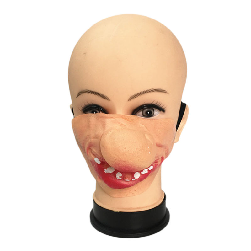 Halloween Horror Funny Performance Dress Up Half Face Mask Exaggerated Expression