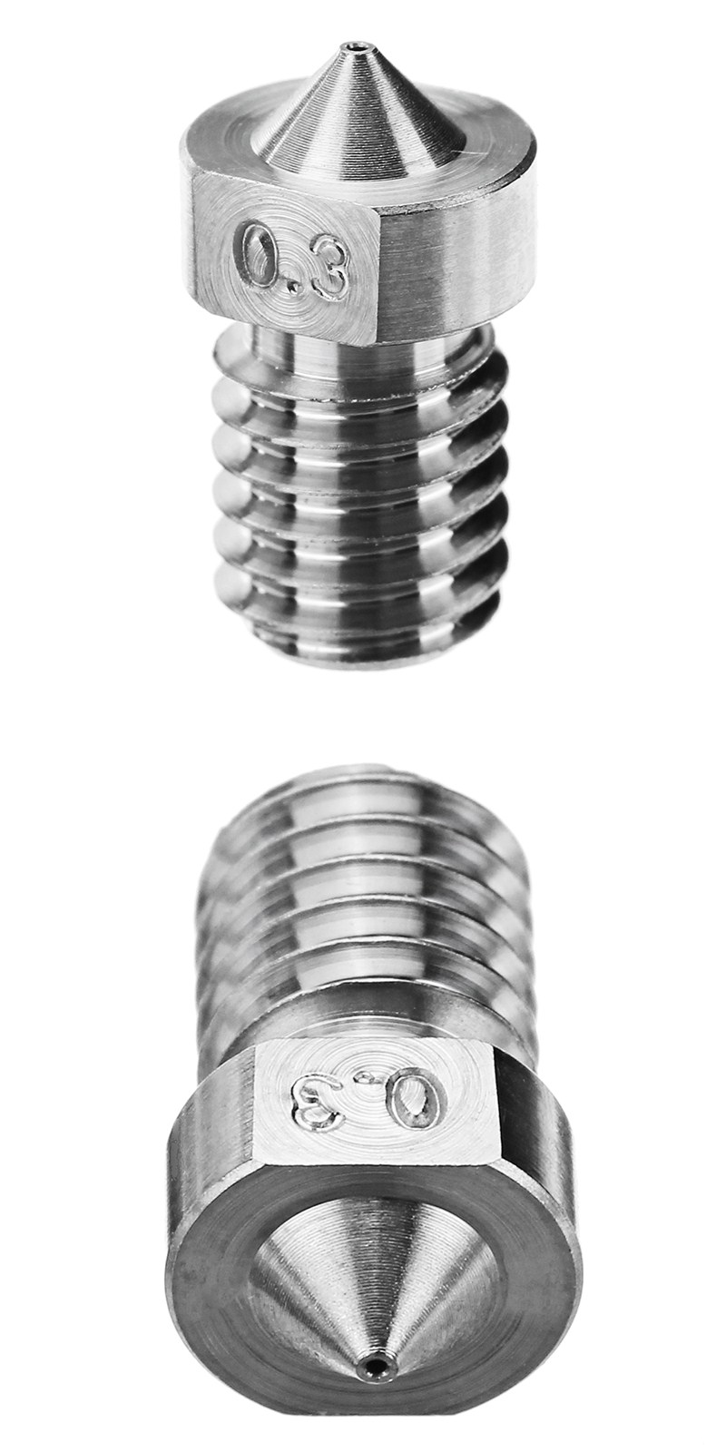 0.3mm/0.4mm/0.6mm/0.8mm/1.0mm Titanium Alloy M6 Thread Nozzle for 3D Printer 16