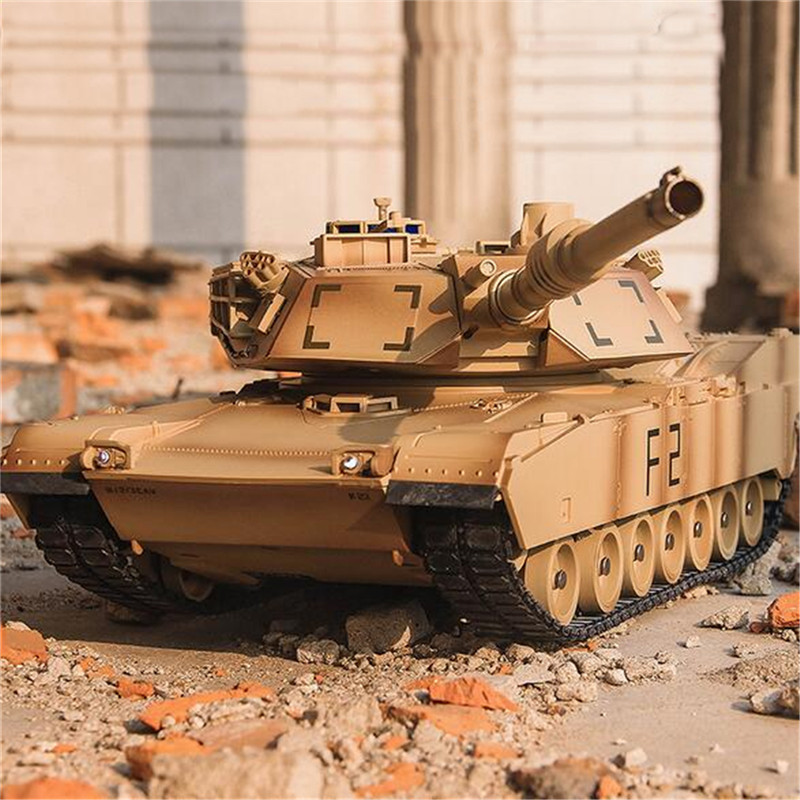 ToogLi 1/24 27MHZ 40CM US M1A2 RC Car Tank With Light Sound Military Vehicle Model Toys - Photo: 2