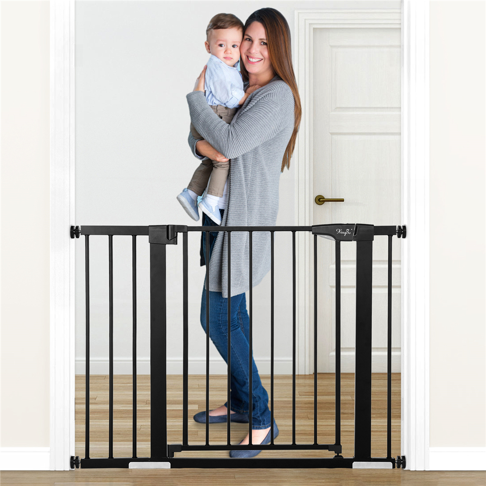 KINGSO Baby Gate Baby Fences Kids Play Gate Large Pet Gate with Swing Door For Doorway Stairs