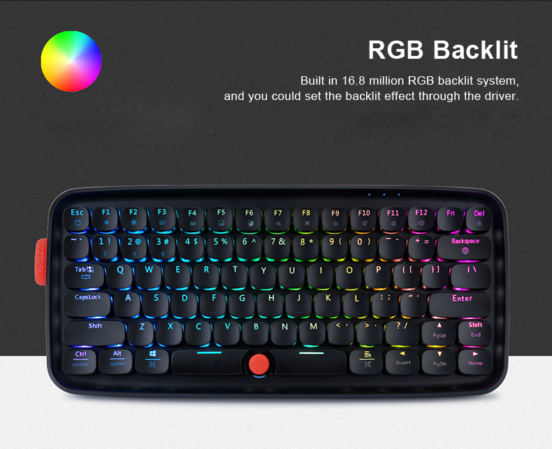 AJazz Zero Bluetooth Wired Blue Switch RGB Mechanical Gaming Keyboard for Laptop Tablet Desktop PC 12