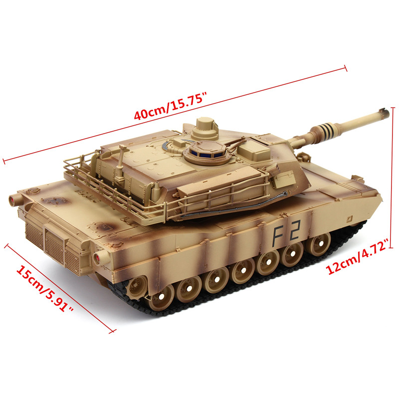 ToogLi 1/24 27MHZ 40CM US M1A2 RC Car Tank With Light Sound Military Vehicle Model Toys - Photo: 11