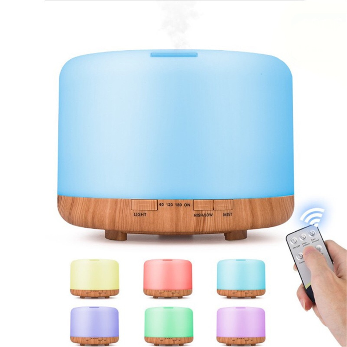 Bakeey Large Mist Spray 500ML Ultrasonic Aroma Diffuser Household Humidifier Colorful Night Light Household Air Purifying Humidifier