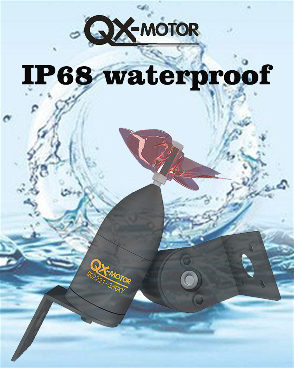 QX_Motor 24V Underwater Thruster IP68 Waterproof Brushless Motor 3.5KG Thrust for Nest Boat DIY Models RC Vehicles Parts