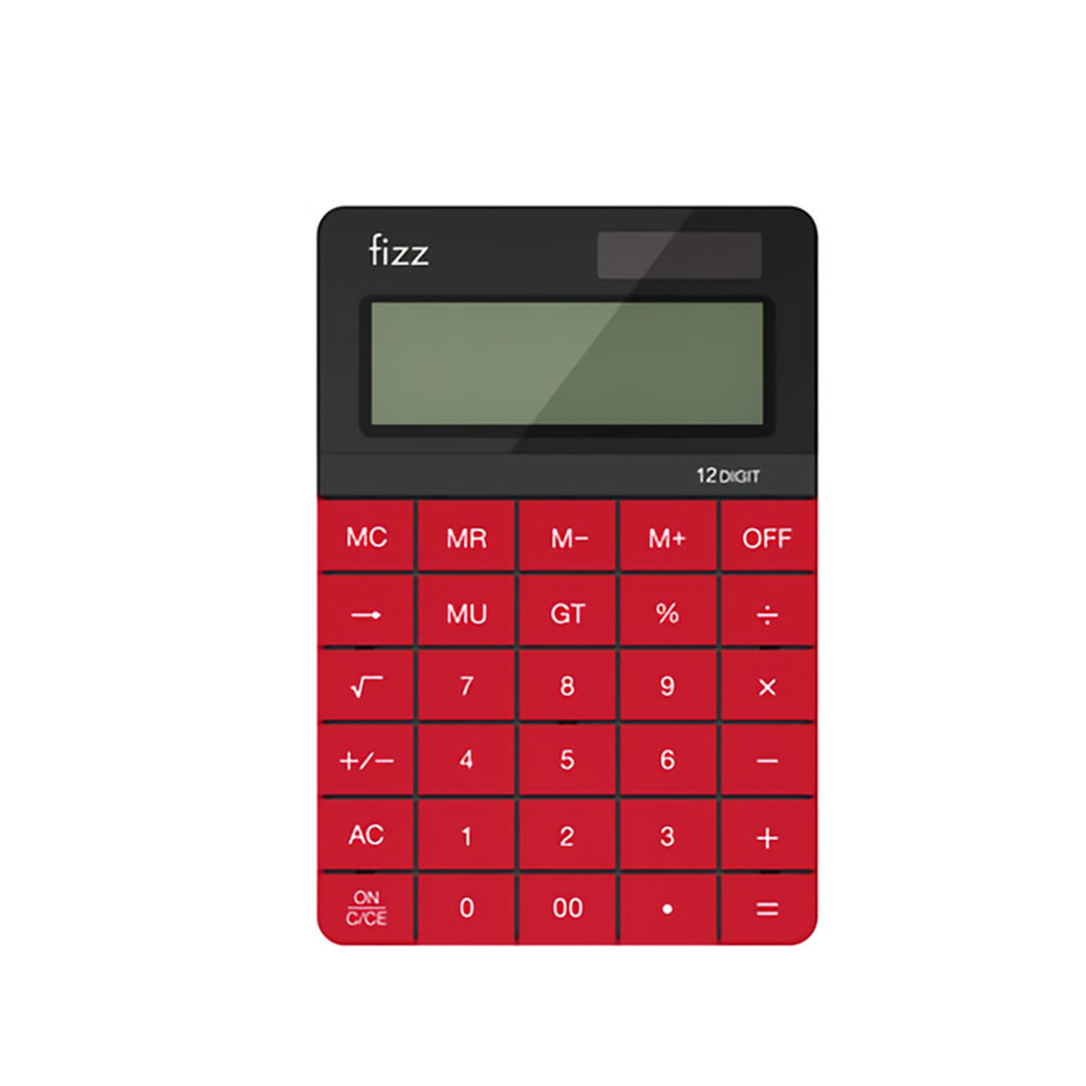 [XM ]Fizz FZ66806 Calculator Double Power Desk Calculator 12 Digit Large Display Panel Button Calculator Financial Office for College Students
