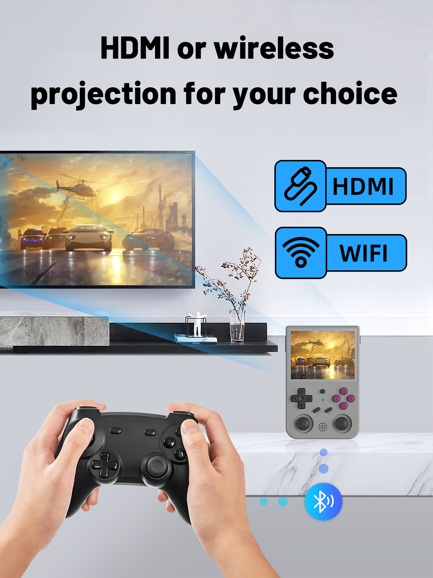 ANBERNIC RG353VS 64GB 15000 Games Linux Dual OS Handheld Game Console for PSP DC SS PS1 NDS N64 MSX 5G WiF BT4.2 3.5 inch IPS Full View Retro Video Game Player