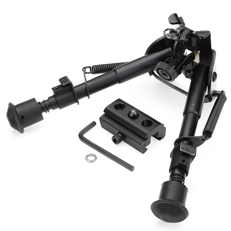 Adjustable Tactical Bipod 6-9 inches Spring Loaded Sling Swivel Notch Leg Stud Mount 42
