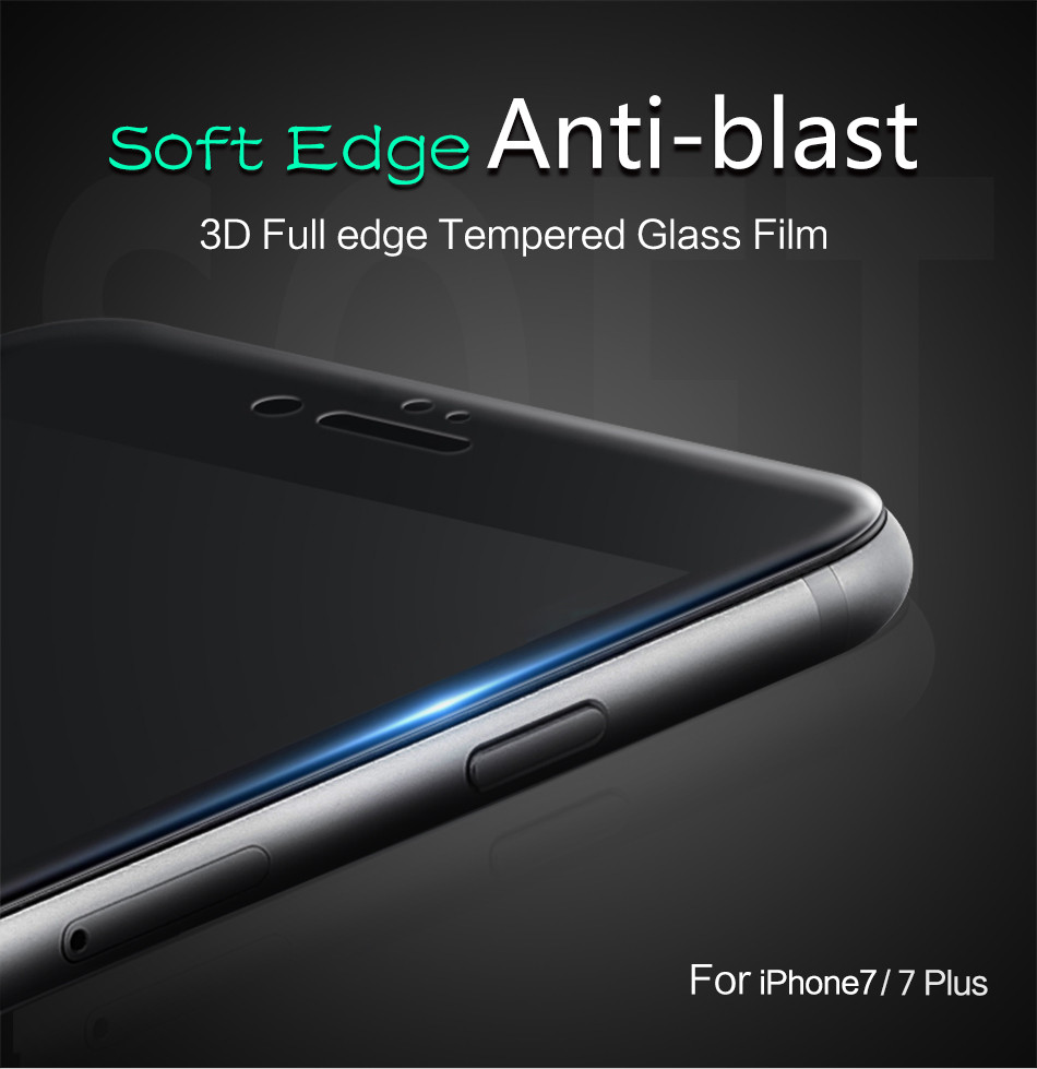 Bakeey 3D Soft Edge Carbon Fiber Tempered Glass Screen Protector For iPhone 7