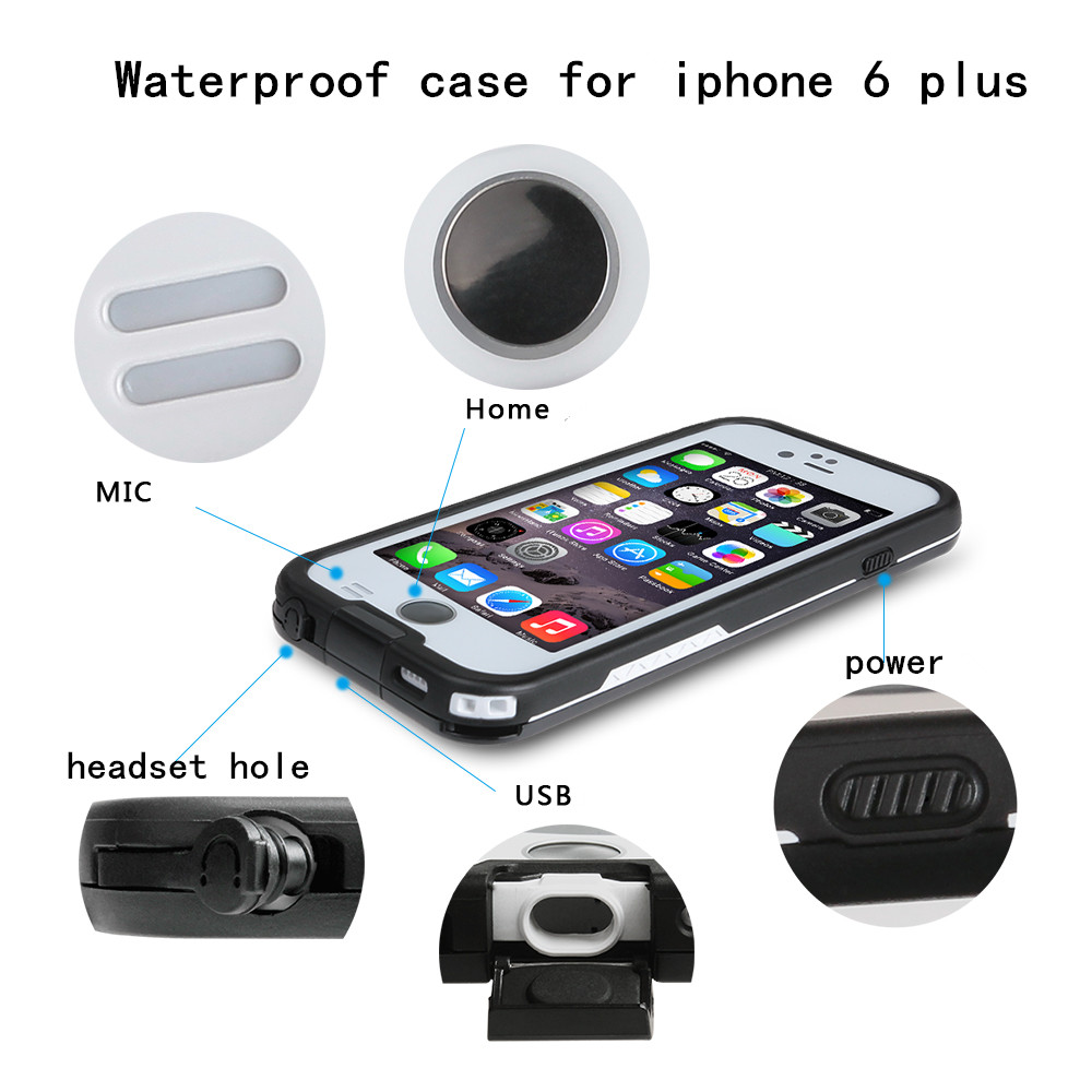 ELEGIANT for iPhone 6 4.7 inch Waterproof Case Transparent Touch Screen Shockproof Full Cover Protective Case
