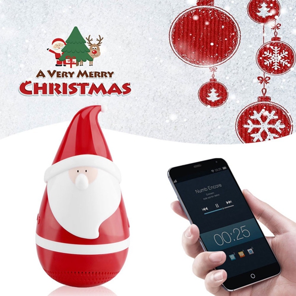 Christmas Gift Mini Santa Claus Tumbler bluetooth Wireless Speaker Touch Sensor for Kid