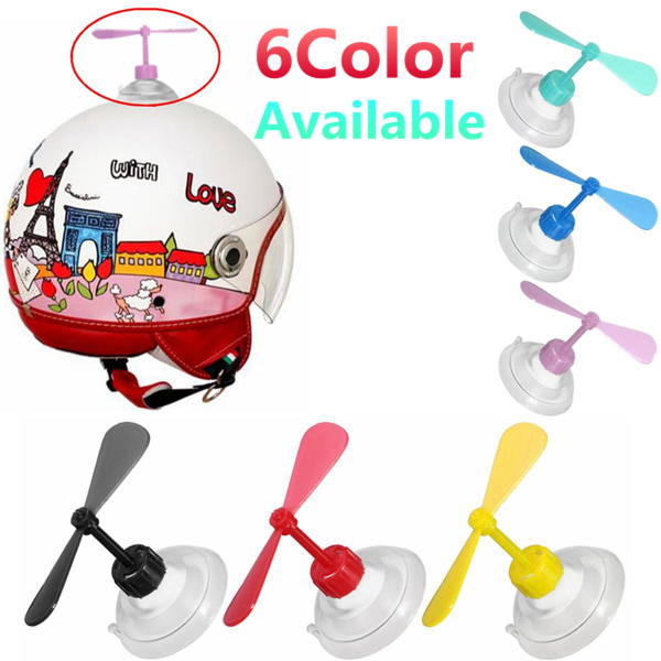 Universal Motorcycle Rubber Helmet Fan Style Decorate Accessories Suction Cup Propellers