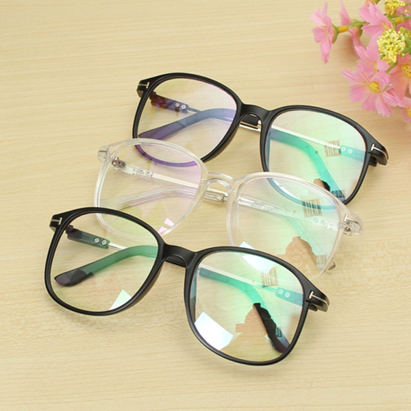 

Unisex Full Rim Spectacles Eyeglasses Frosted Frame with Transparent Flat Lens