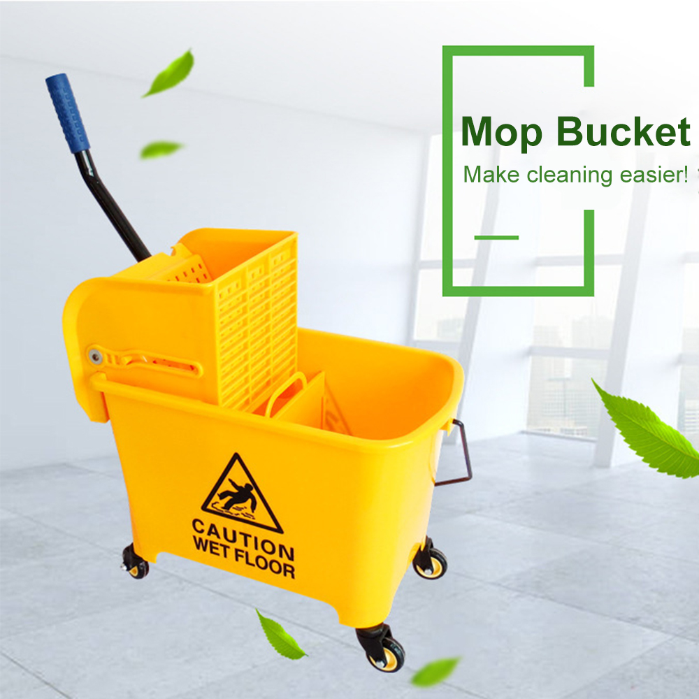 5 Gallon Mini Mop Bucket Trolley Wringer Combo Commercial Rolling Cleaning Cart