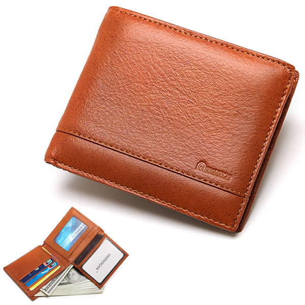 

Мужчины Винтаж Мода Натуральная Кожа Мульти-слоты 10 слотов для карт Coin Zipper Pocket Trifold Wallet