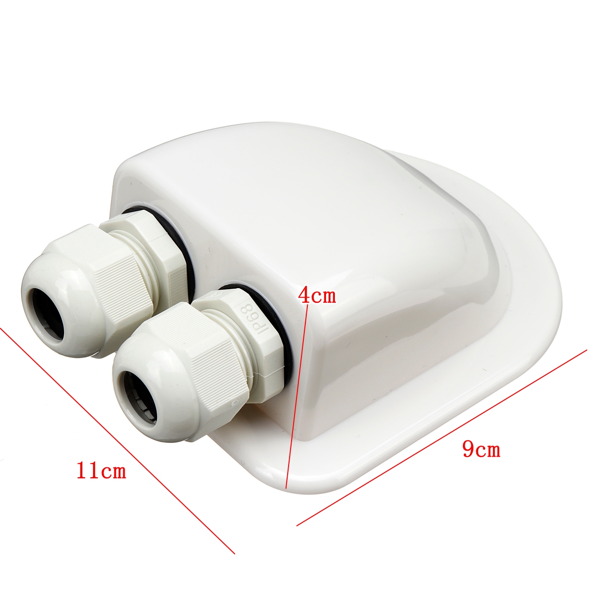 Marine Waterproof ABS Solar Double Twin Cable Entry Gland Curved Cable Connector For Rv Campervan Boat Cable Type 6mm to 12mm