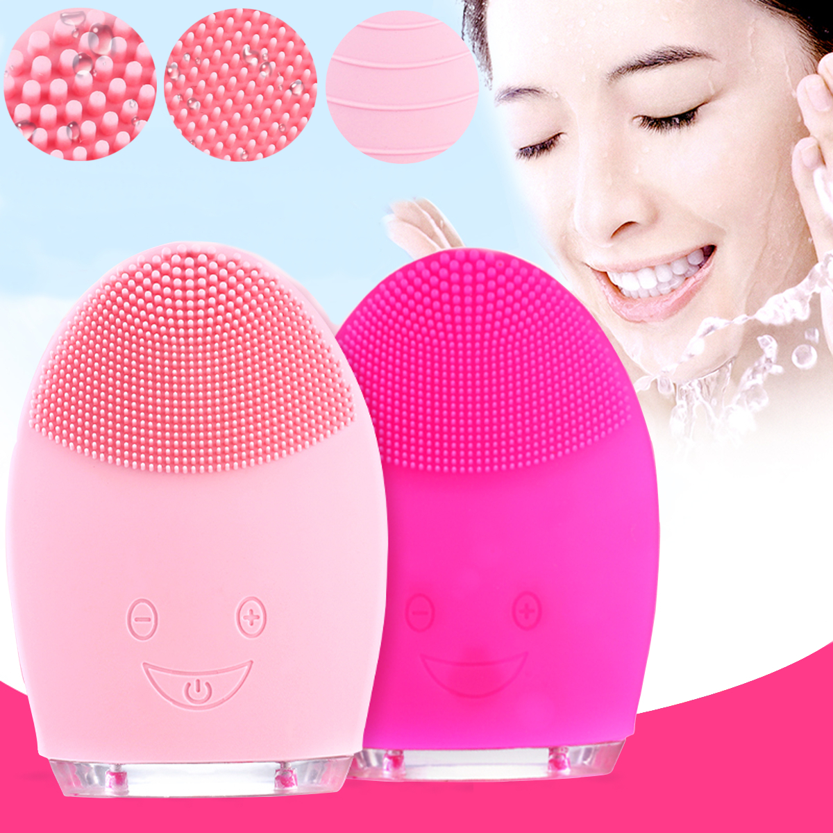 Rechargeable Facial Cleansing Brush Face Skin Massager