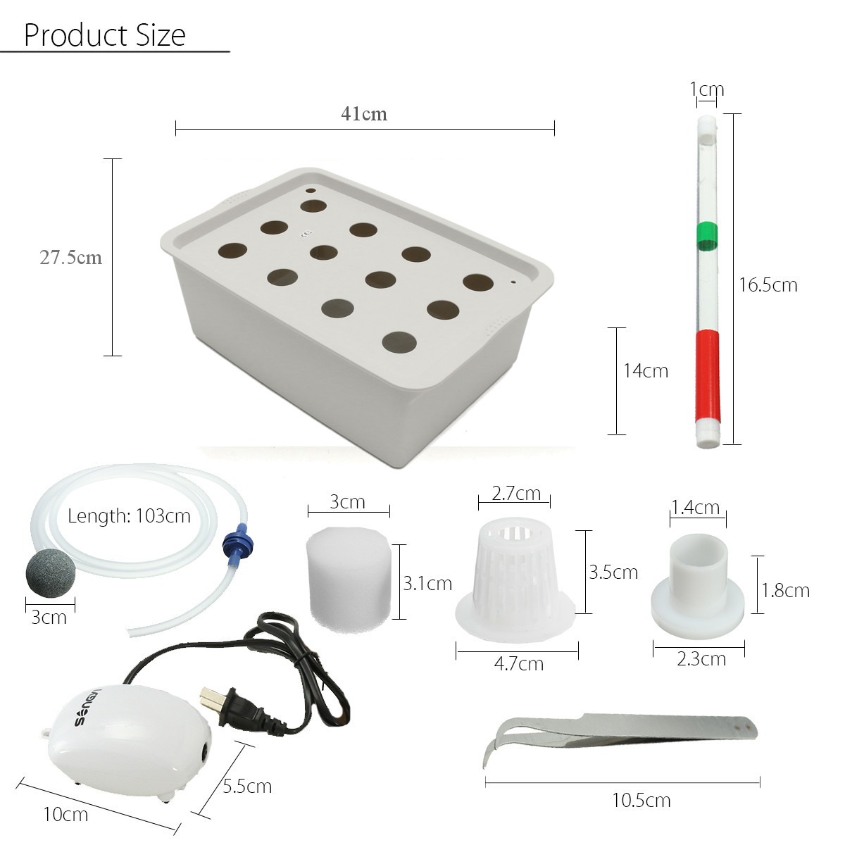 220V Hydroponic System Kit 12 Holes DWC Soilless Cultivation Indoor Water Planting Grow Box 21