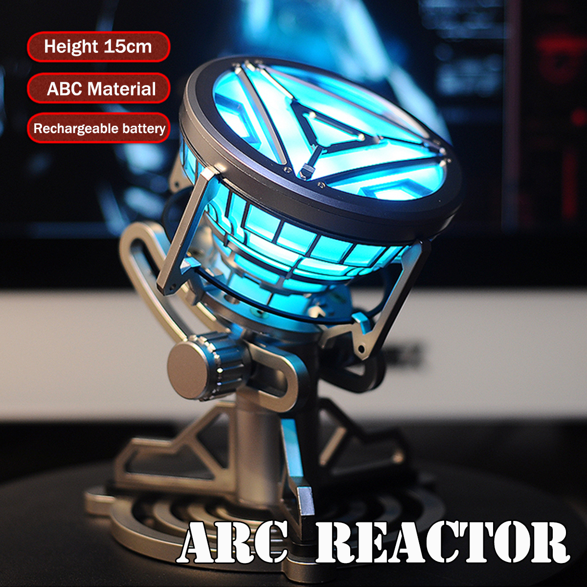 1:1 ARC REACTOR LED Chest Heart Light-up Lamp Movie ABC Props Model Kit Science Toy 15
