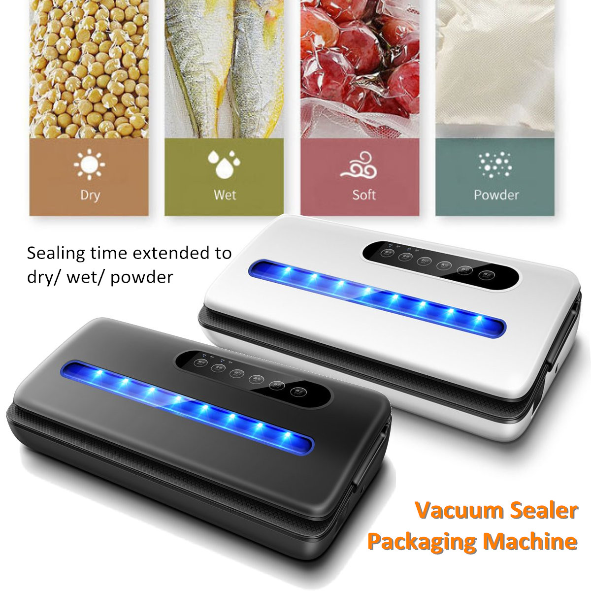 Full-automatic Electric Vacuum Sealing Machine Dry and Wet Vacuum Packaging Machine Vacuum Commercial and Household Food Sealers 220-240V 20