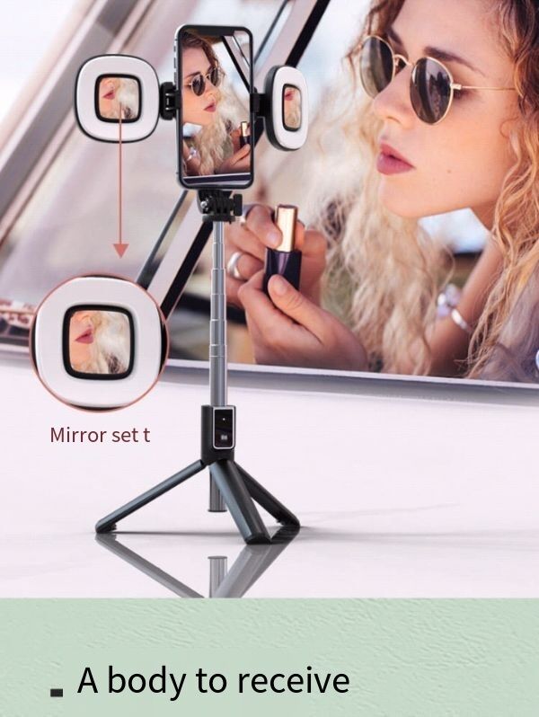 Bakeey P40S-F Wireless bluetooth Selfie Stick Foldable Mini Tripod With Dual LED Fill Light Live Broadcast Shutter Remote Control for IOS Android