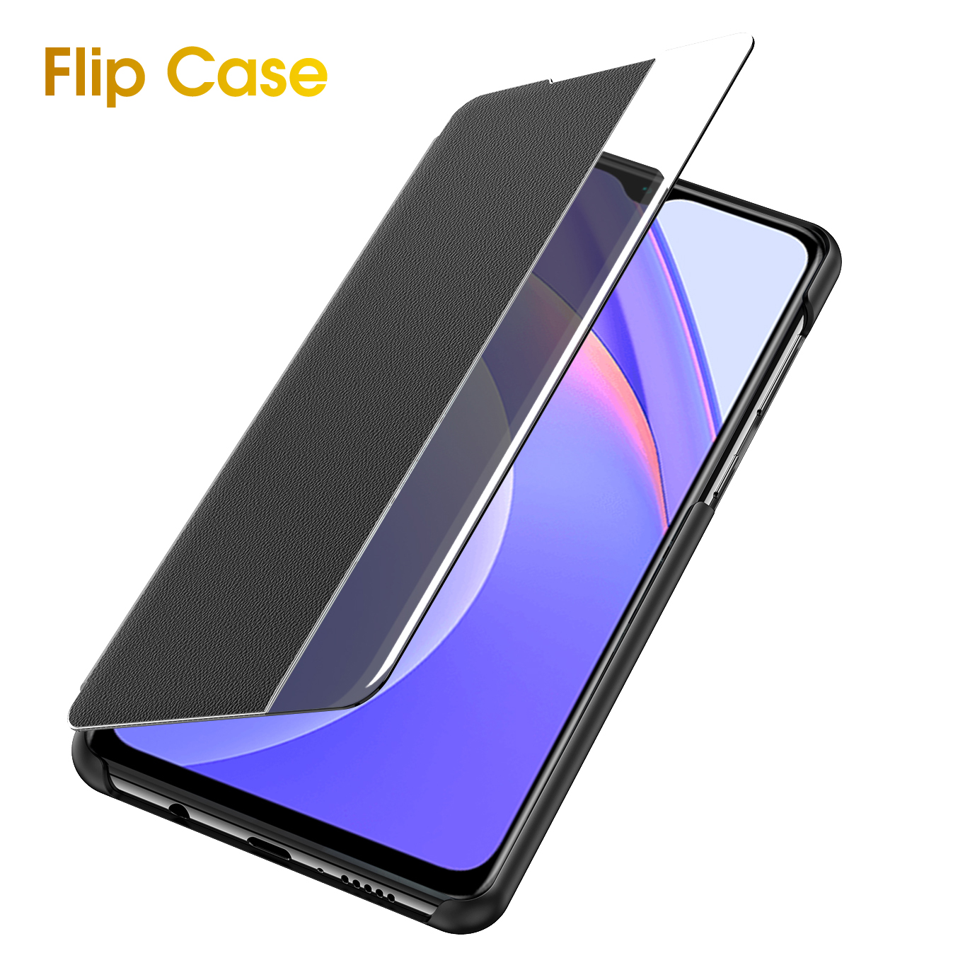 Bakeey for POCO F3 Global Version Case Magnetic Foldable Flip Smart Sleep Window View Stand PU Leather Protective Case