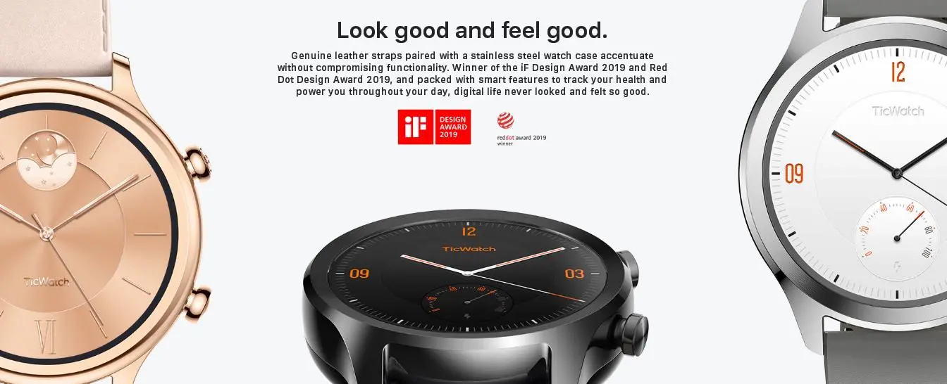 TicWatch C2 - Stijlvolle smartwatch met Wear OS, AMOLED-display