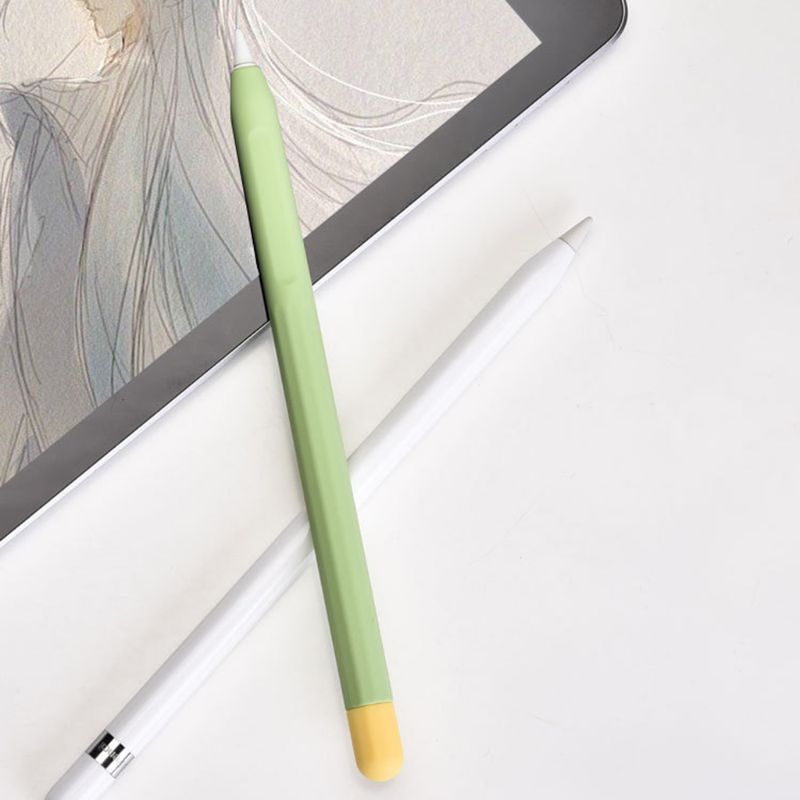 Bakeey Anti-Slip Anti-Fall Silicone Touch Screen Stylus Pen Protective Case with Cap for Apple Pencil 2nd Generation