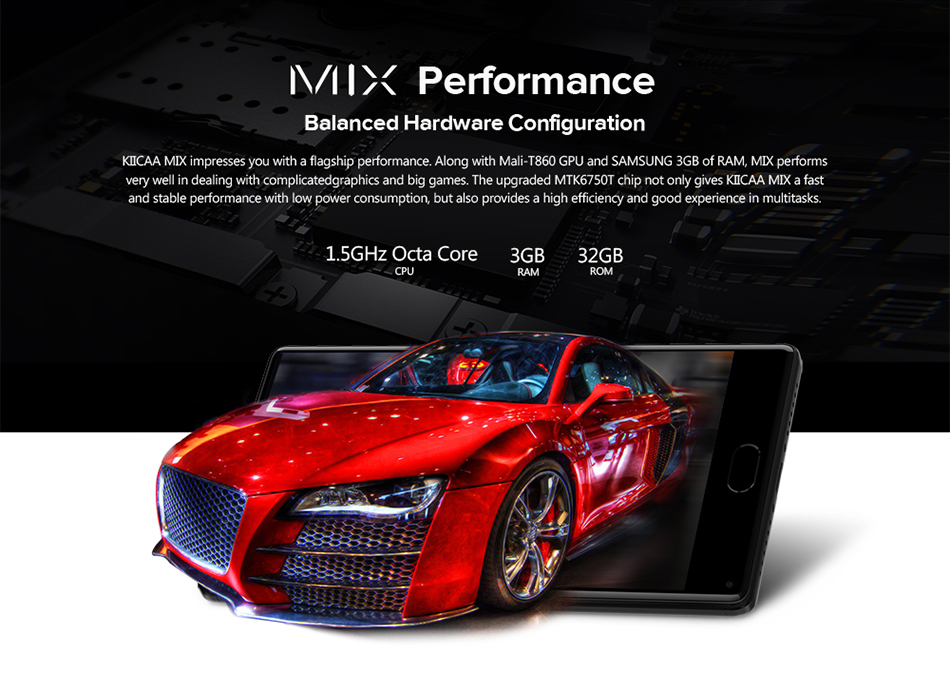LEAGOO KIICAA MIX 5.5 Inch 3GB RAM 32GB ROM MT6750T 1.5GHz Octa Core 4G Smartphone