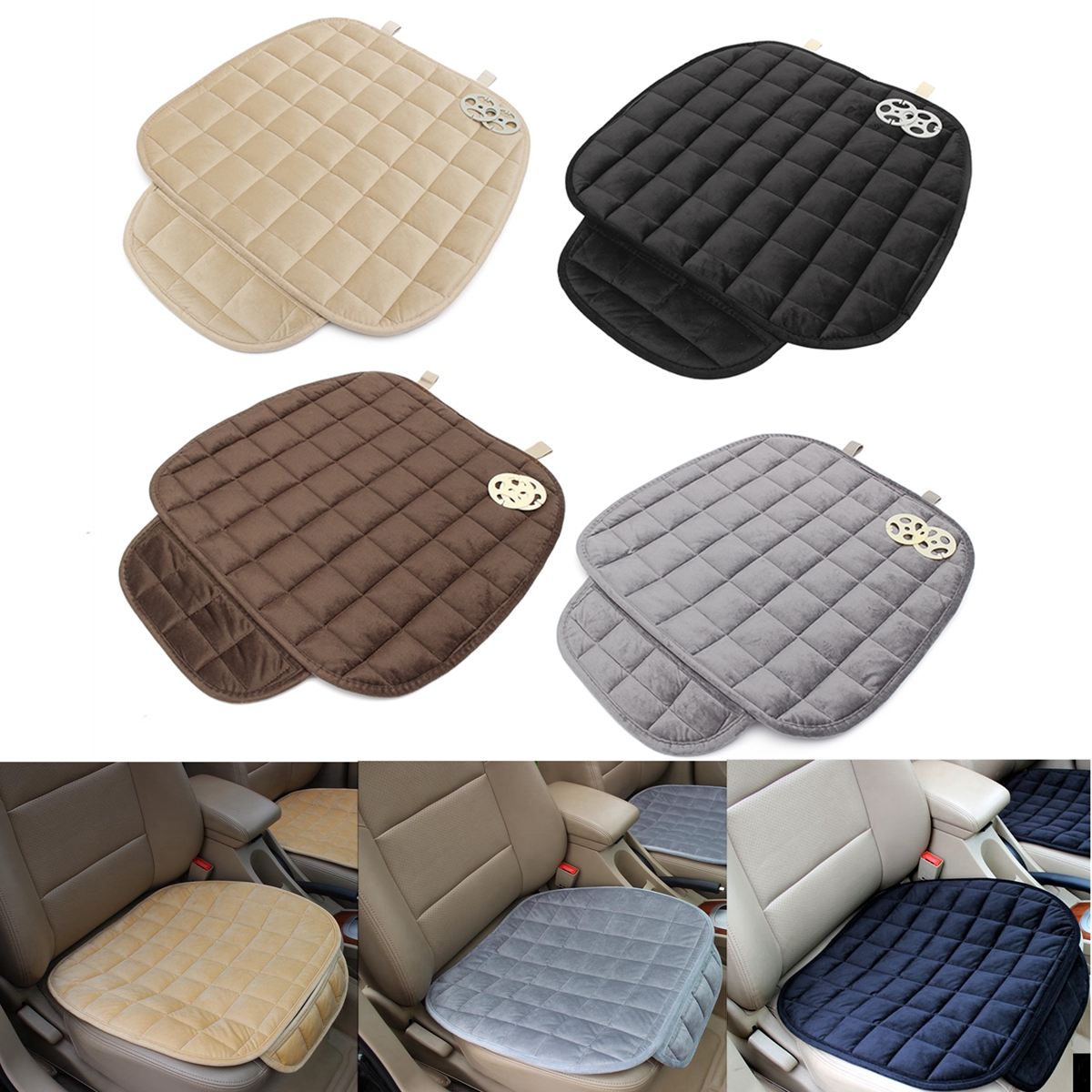 Universal Square Wistiti Sponge Front Row Car Seat Cover Small Mat Auto Chair Cushion