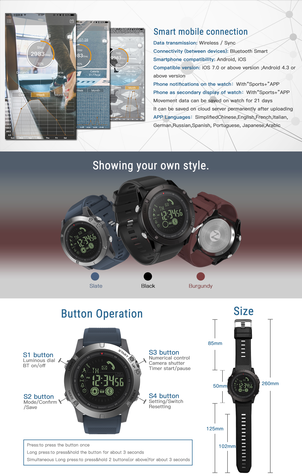 Zeblaze VIBE 3 Flagship Rugged All-day Activity Record Sport 33 Month Long Standby Smart Watch 16