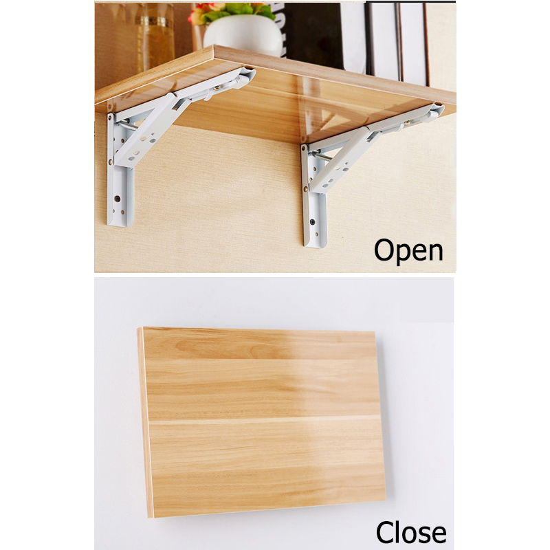 2PCS L Shape Folding Angle Shelf Bracket Heavy Support Adjustable Wall Mounted Bench Table Shelf Bracket Furniture Hardware For Home Office