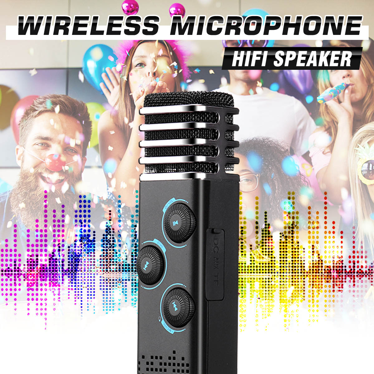 Bakeey M11 3-IN-1 bluetooth Microphone 2*10W HIFI Stereo Wireless Speaker 4000mAh Portable Karaoke Mic Recorder