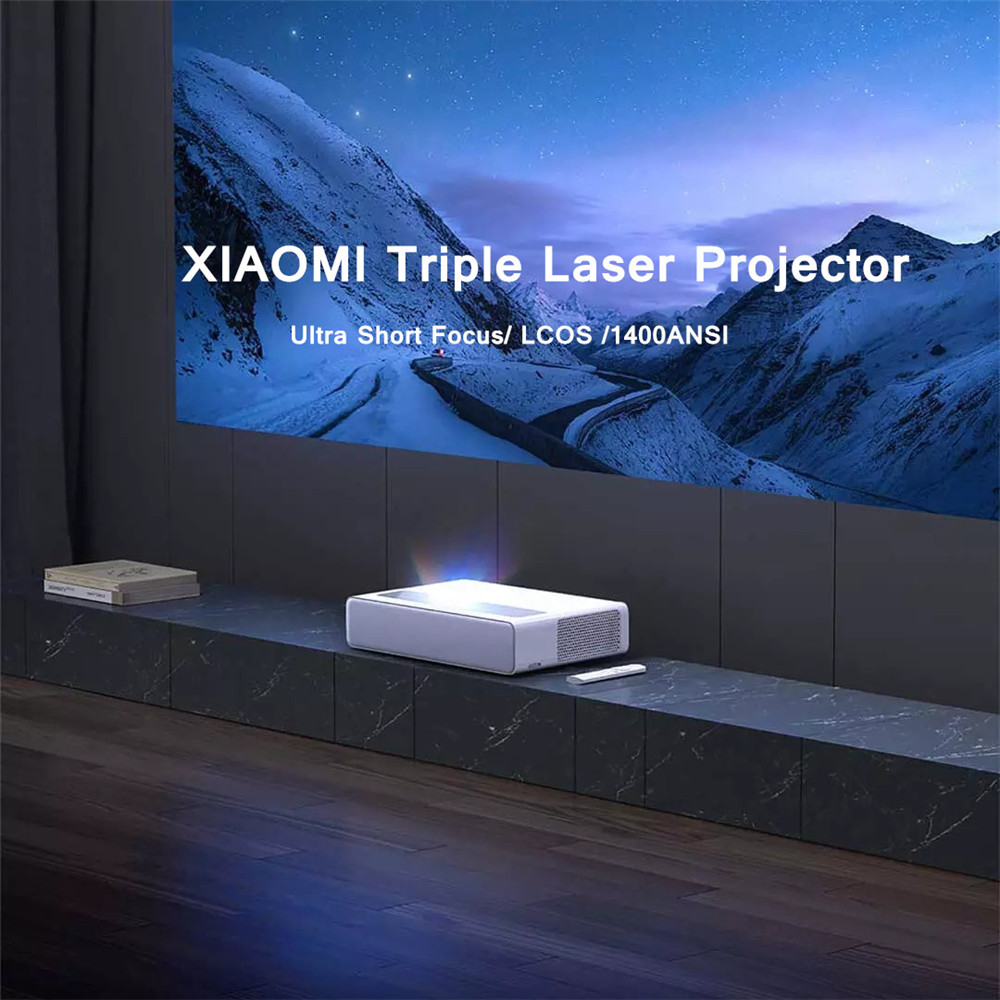 Newest Xiaomi Laser Cinema Full Color Projector 1400 ANSI Lumens WANOS Atmos MEMC RGB Projection TV 2G+16G Home Theater Beamer